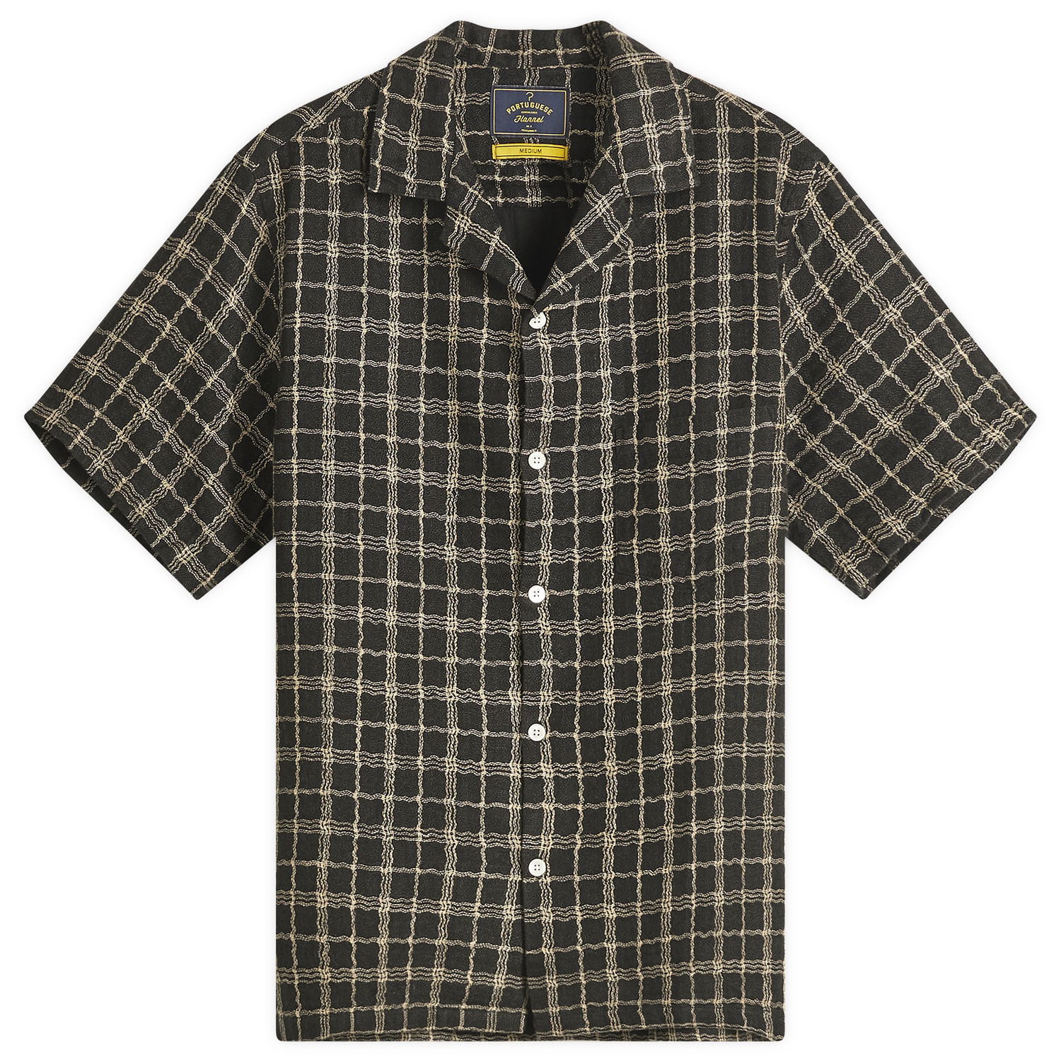 Košeľa Portuguese Flannel Dorne Wavey Check Vacation Shirt Čierna | SS25-033-BLK, 0