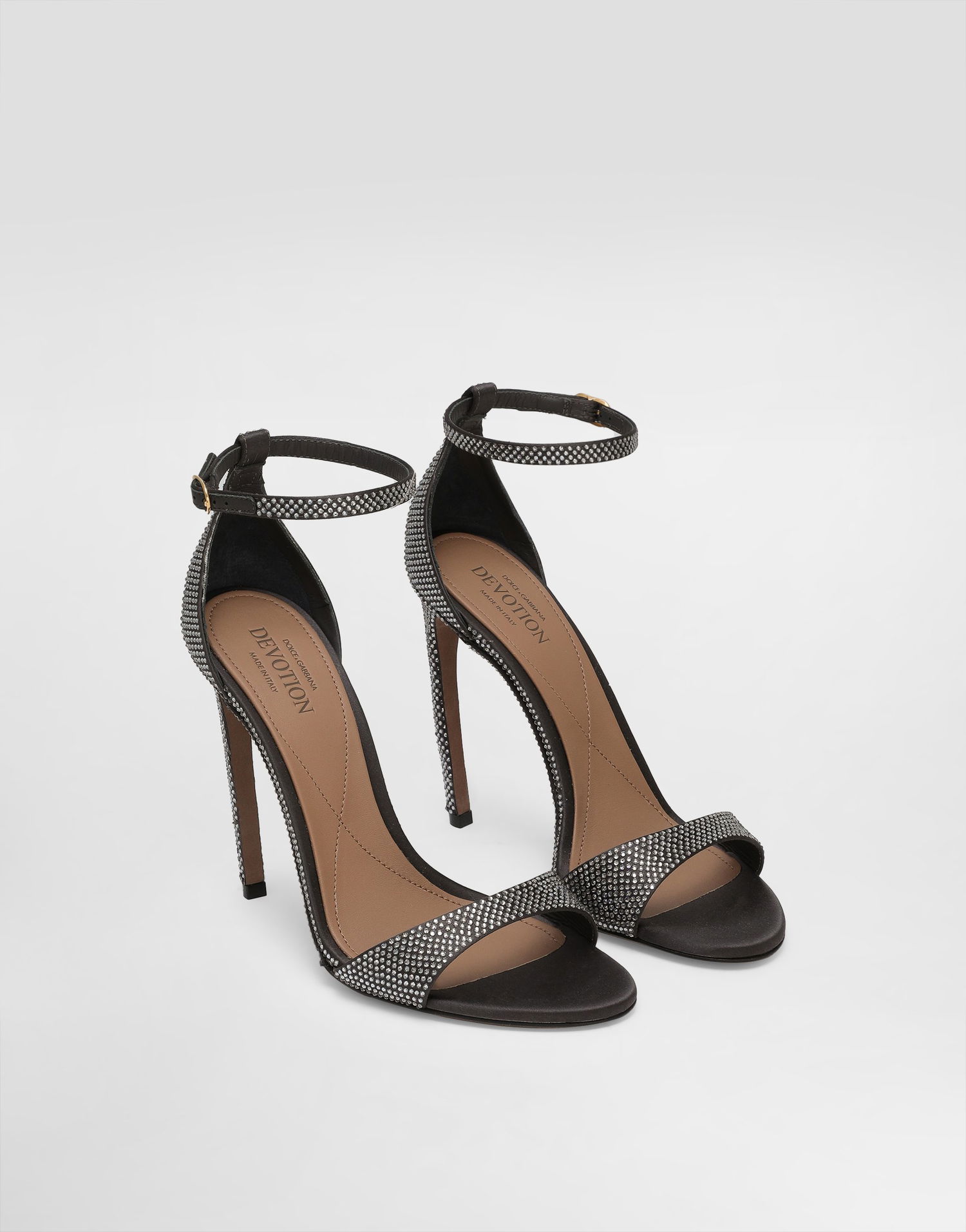 Tenisky a topánky Dolce & Gabbana Dolce & Gabbana Silk Satin Rhinestone Sandals 40 Čierna | CR1912AJ5678K735, 1
