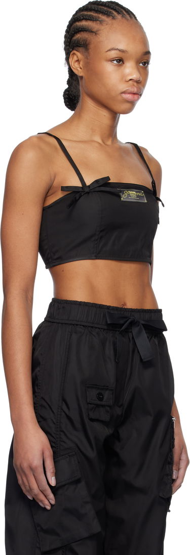 Crop Top GANNI GANNI Duchesse Nylon Camisole Čierna | W0483, 1