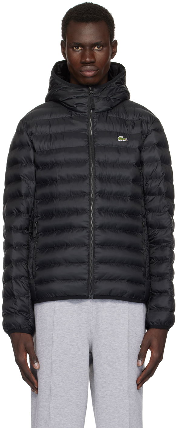 Prešívaná bunda Lacoste Puffer Jacket With Hood Čierna | BH2909_031