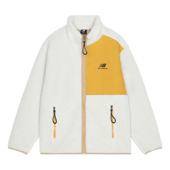Sveter New Balance Lamb's Wool Stand Collar Jacket Biela | AMJ13346-MLT, 0
