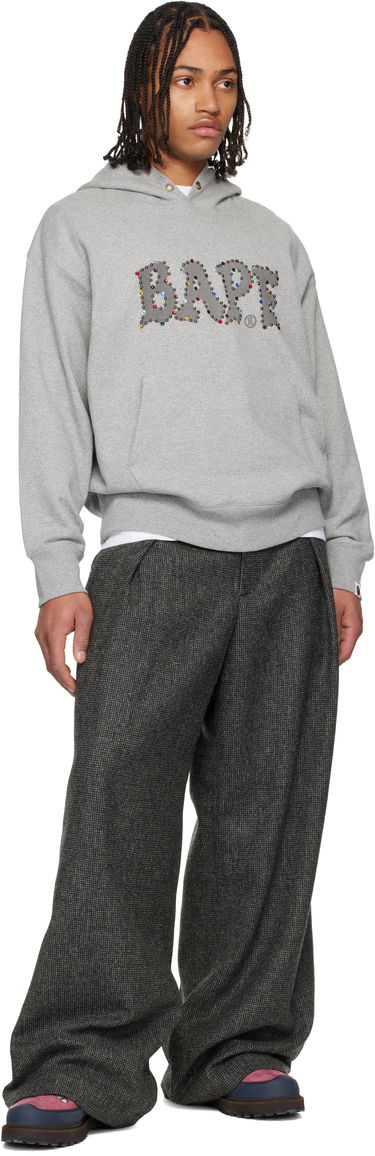 Mikina BAPE Studded Drawstring Hoodie Šedá | 001PPL801004M, 3