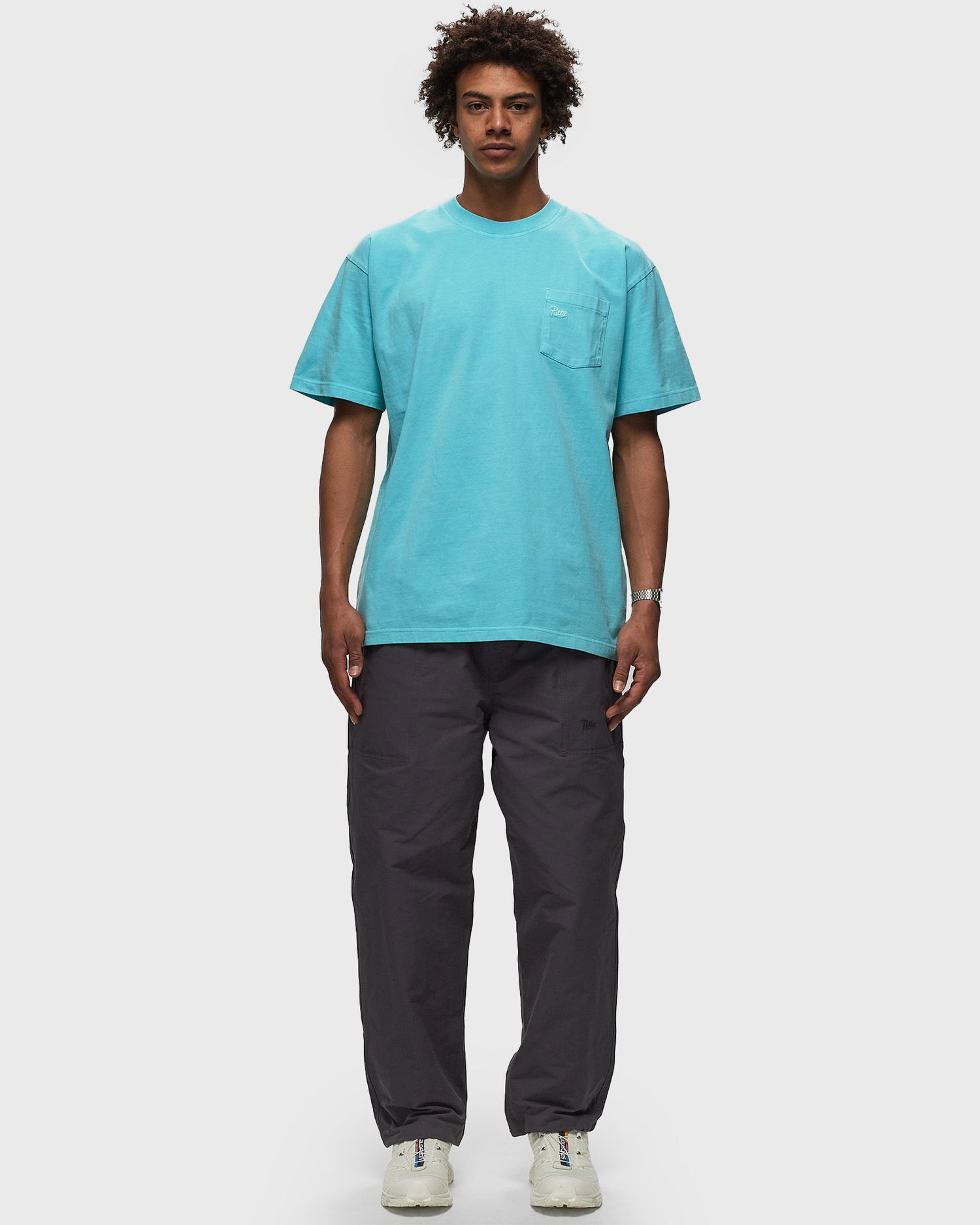 Tričko Patta Basic Pocket Tee Tyrkysová | POC-BS24-1000-290-0140-052, 1