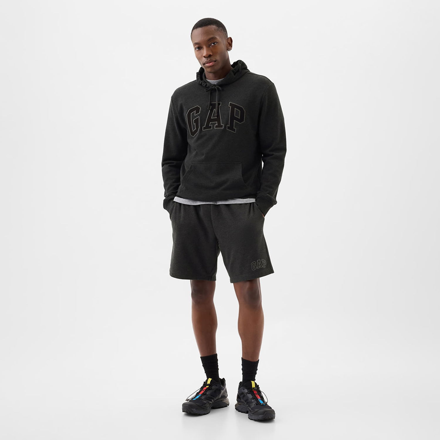 Mikina GAP French Terry Pullover Logo Hoodie B85 Charcoal Heather Šedá | 868453-00, 1