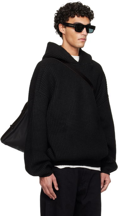 Mikina Fear of God ESSENTIALS Holiday Heavy Waffle 90s Hoodie Čierna | 192HO254361F, 1