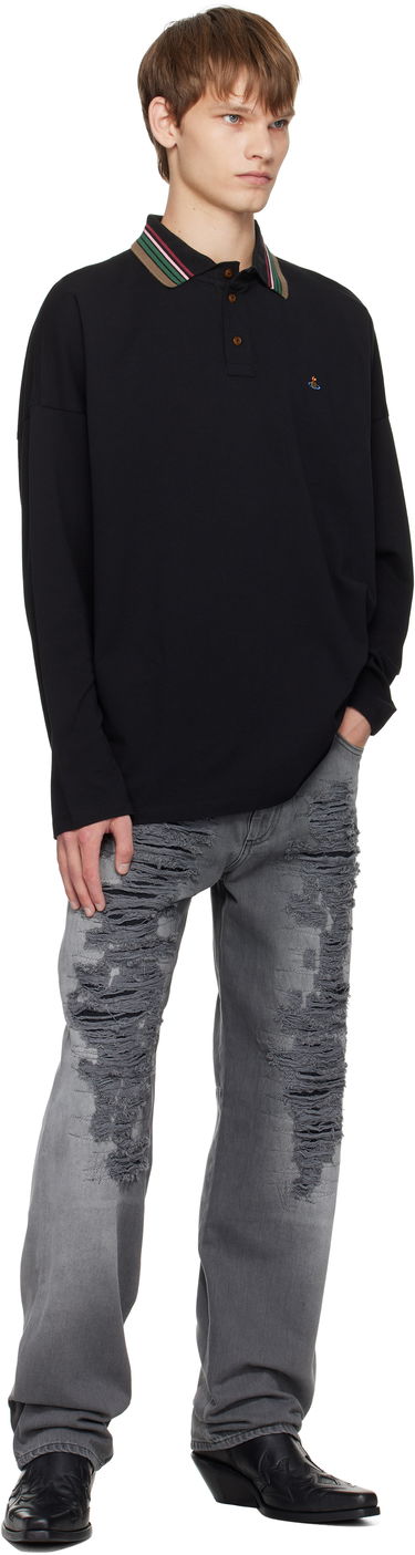 Polo tričko Vivienne Westwood Vivienne Westwood Oversized Long Sleeve Polo Čierna | 2H01000Q-J0009-, 3