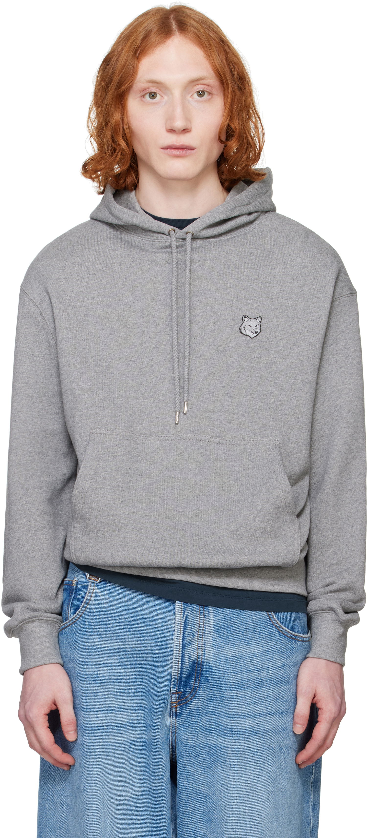 Mikina MAISON KITSUNÉ Maison Kitsuné Comfort Hoodie with Fox Head Patch Šedá | MM00713KM0321, 0