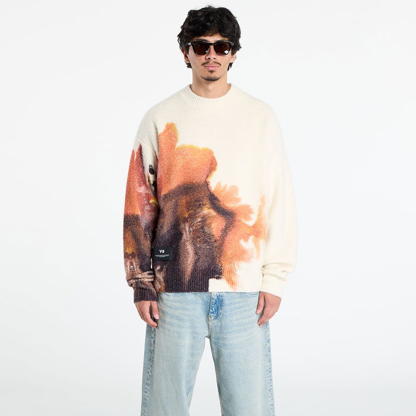 Sveter Y-3 Y-3 Graphix Knit Crew Sweater Biela | JX7332