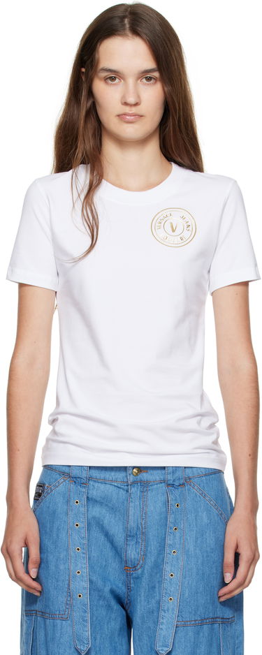 Tričko Versace Versace Jeans Couture Jersey Stretch T-Shirt Biela | E79HAHT01_ECJ03T, 0