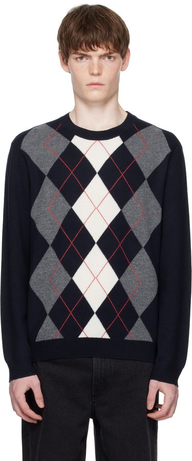 Sveter A.P.C. A.P.C. Evan Argyle Sweater Navy | WVBDR-H23419, 0