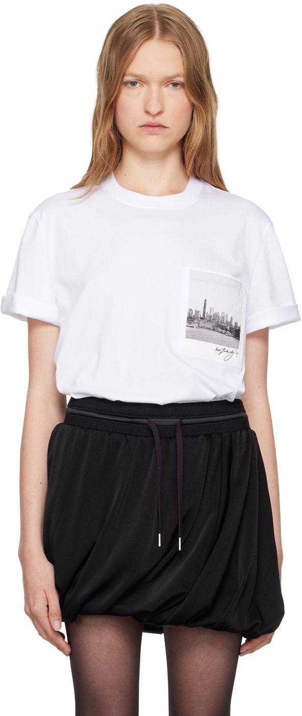 Tričko Helmut Lang Skyline Postcard Graphic T-Shirt Biela | O07HM501, 0