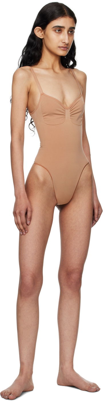 Body SKIMS Seamless Sculpt Low Back Thong Bodysuit Béžová | BD-THG-3371, 3