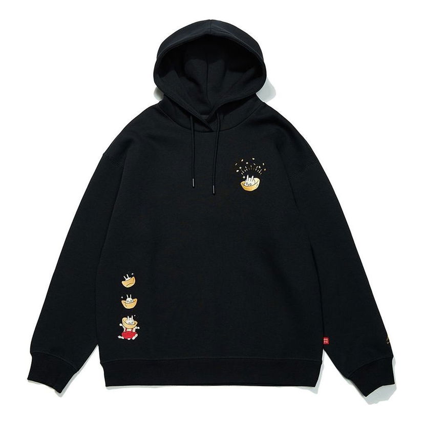 Mikina Li-Ning Cartoon Graphic Print Pullover Hoodie Čierna | AWDT056-2