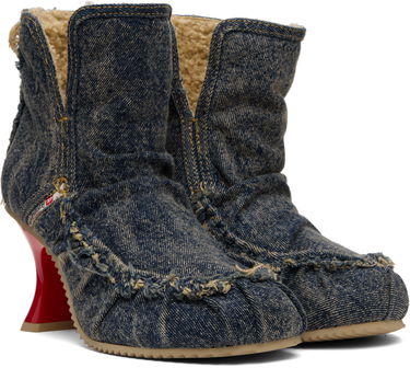 Tenisky a topánky Diesel D-Woodstock Ab Distressed Denim Flared Heel Ankle Boots Rôznofarebný | Y03696 P1848, 3