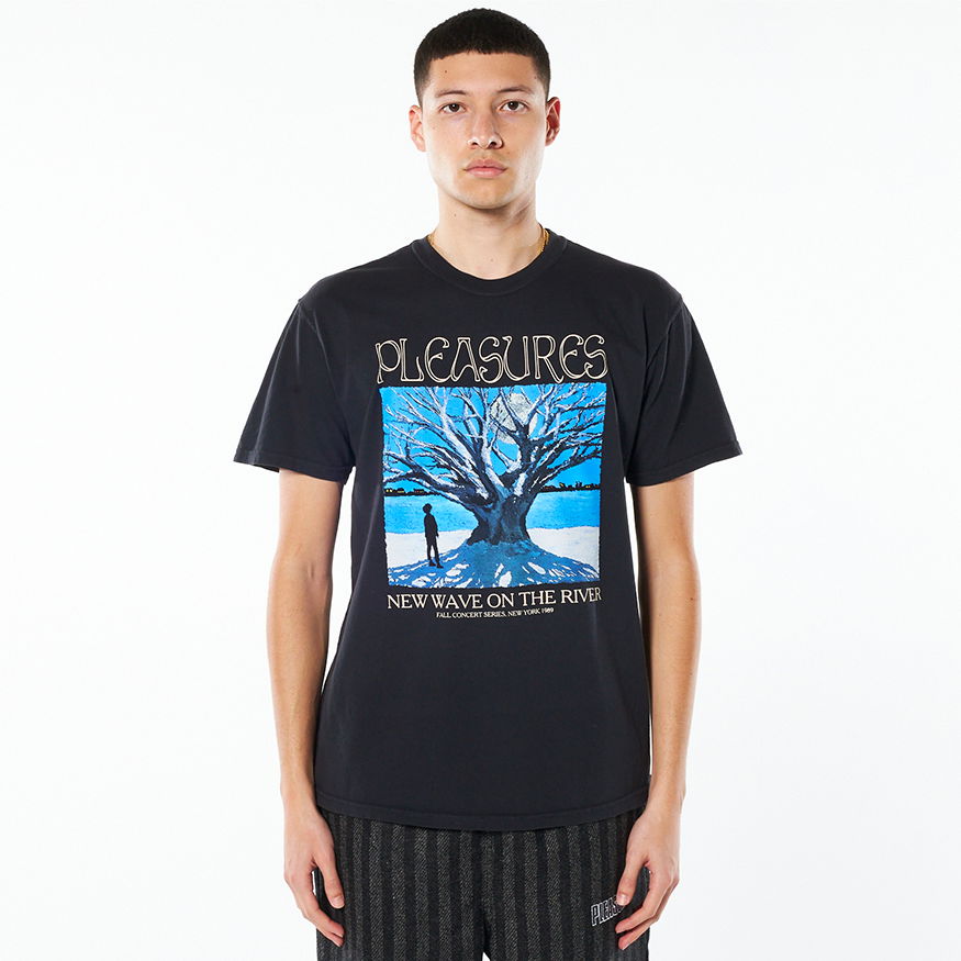 Tričko Pleasures River Pigment Dye Tee Čierna | P22SP050-BLACK, 0