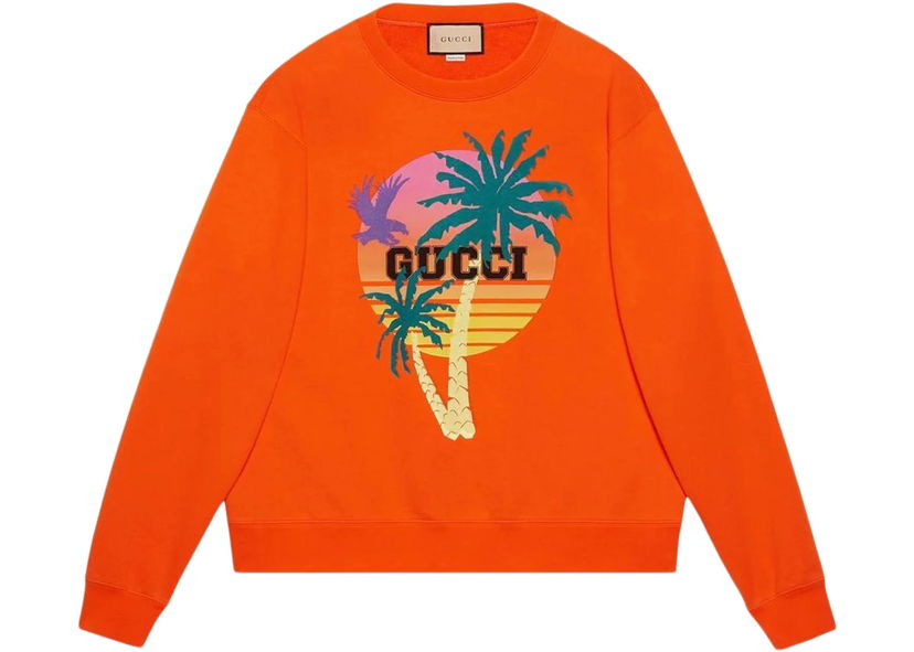 Mikina Gucci Love Parade Printed Cotton Sweatshirt Orange Oranžová | 626990 XJE0U 7548