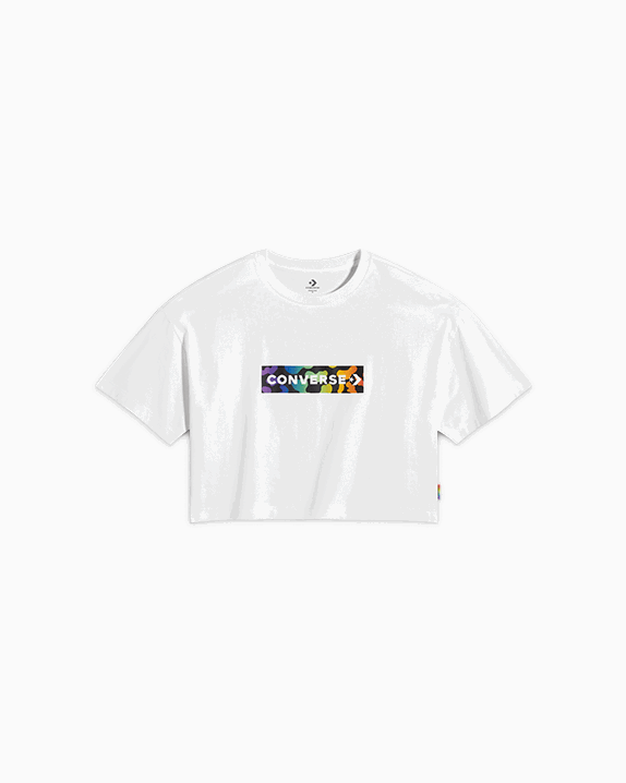 Crop Top Converse Pride Graphic Crop T-Shirt Biela | 10028588-A01