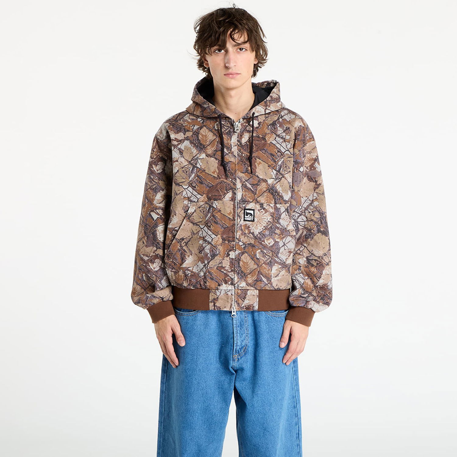 Bunda OBEY OBEY Glen Zip Up Hooded Jacket Hnedá | 121800593-FNC, 0