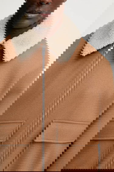 Bomber bunda MAISON KITSUNÉ Shearling Collar Jacket Hnedá | PM02140WM2030, 3