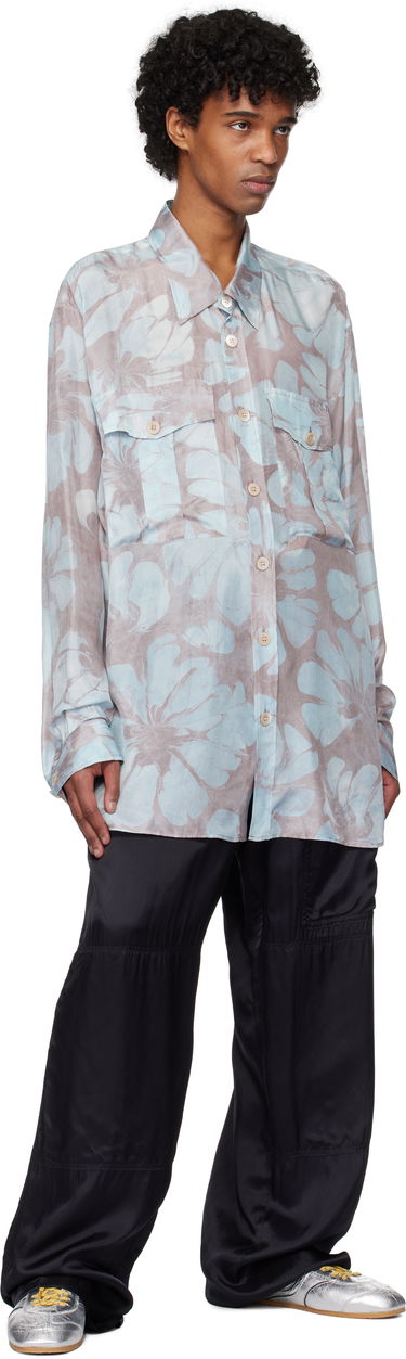 Košeľa Dries Van Noten Dries Van Noten Silk Floral-Print Shirt Modrá | 251-020721-1202, 3