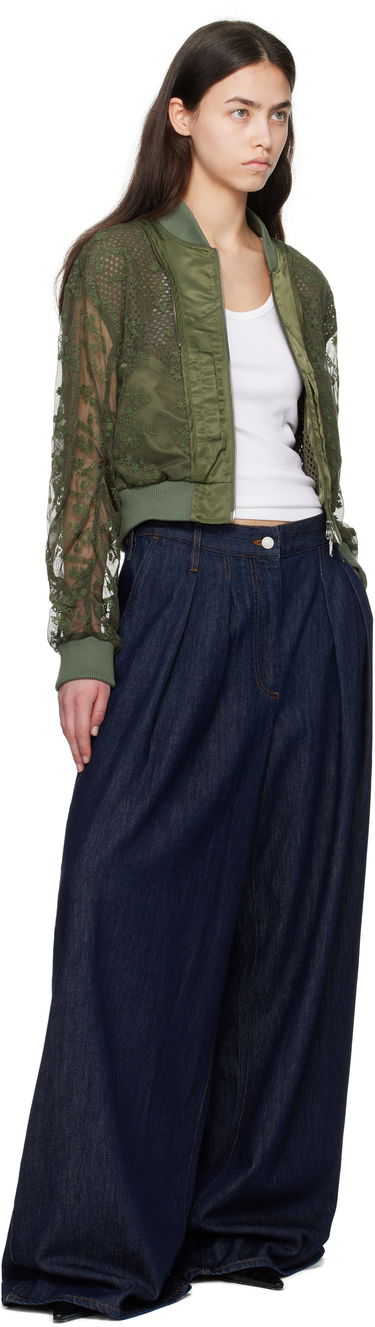 Bomber bunda Andersson Bell Andersson Bell Layered Logo Lace Short Bomber Jacket Zelené | awa703w, 3
