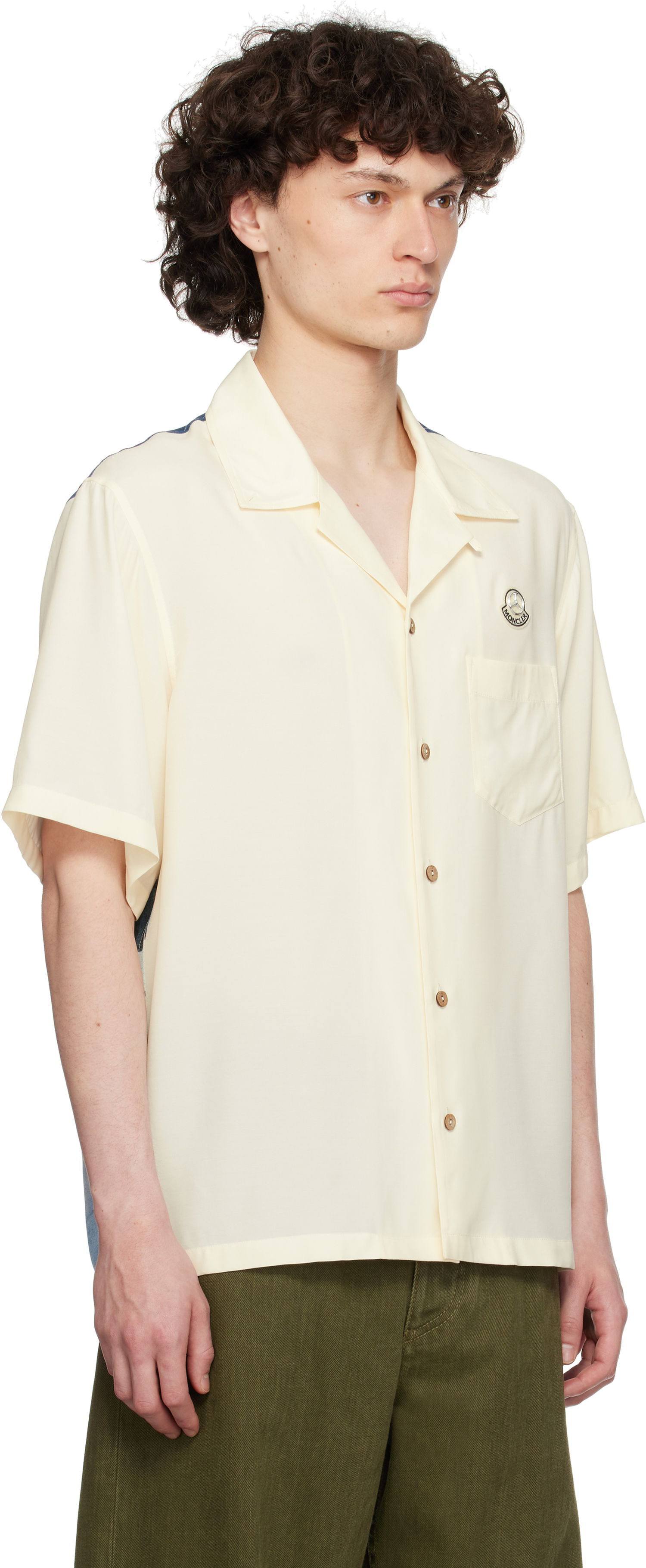 Košeľa Moncler Moncler Genius Mercedes-Benz by NIGO Satin Shirt Žltá | K14012F00001M5921, 1