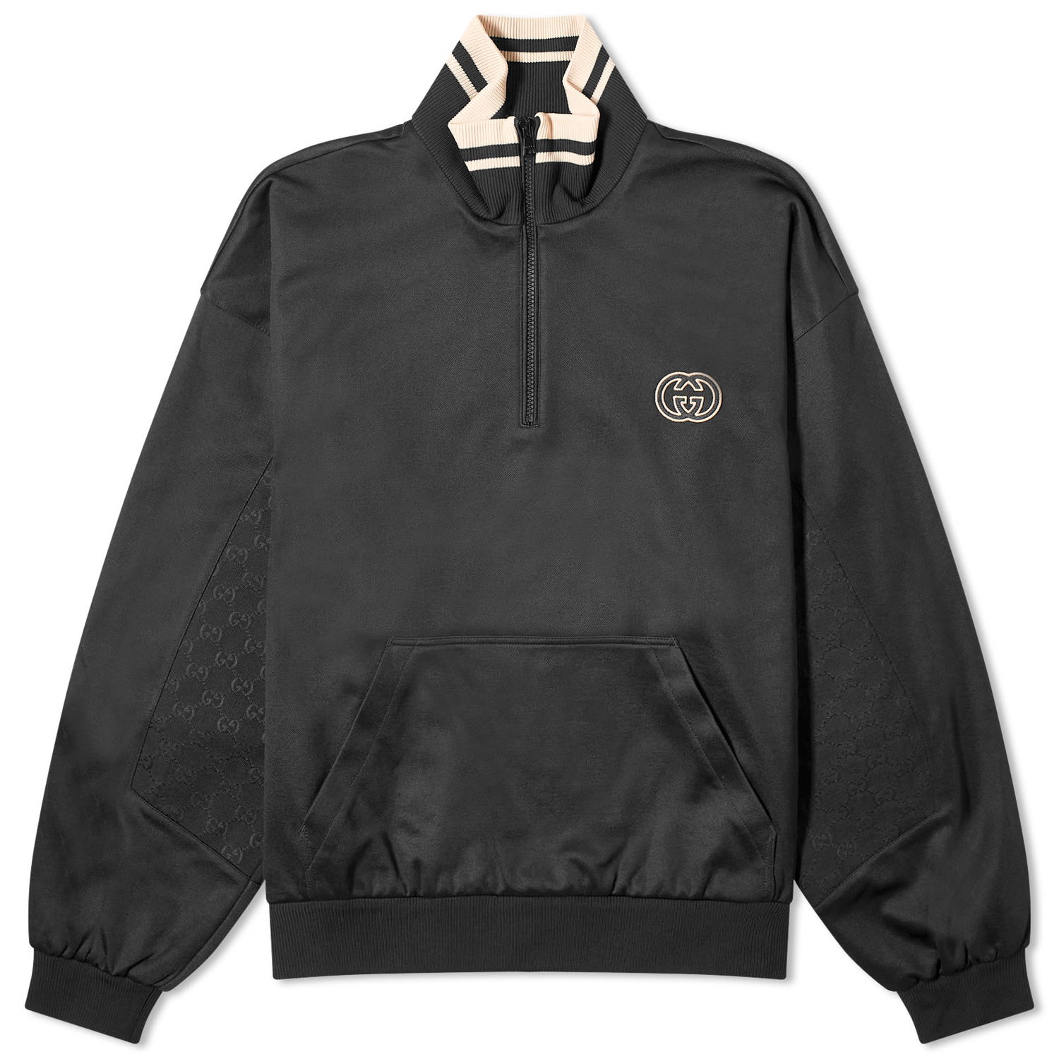 Sveter Gucci Interlocking Logo Half Zip Sweater Čierna | 768614-XJF4A-1043, 0