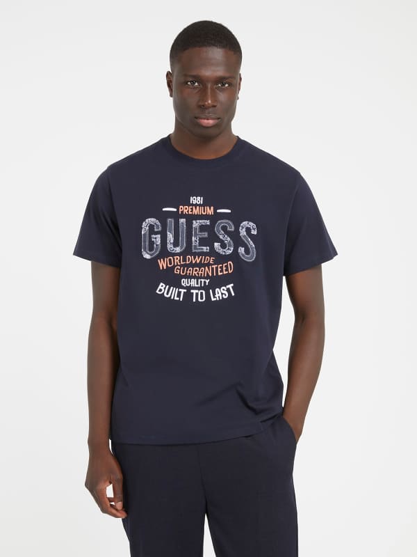 Tričko GUESS Embroidered Logo Navy | M3BI41K8FQ4, 0