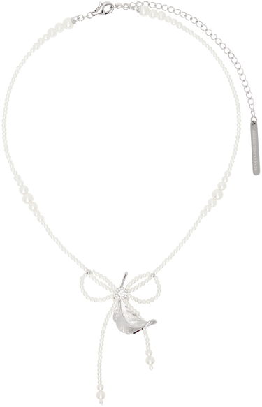 Náhrdelník SHUSHU/TONG YVMIN Edition Pearl Tassel Feather Necklace Biela | 24829SLV00NN, 0