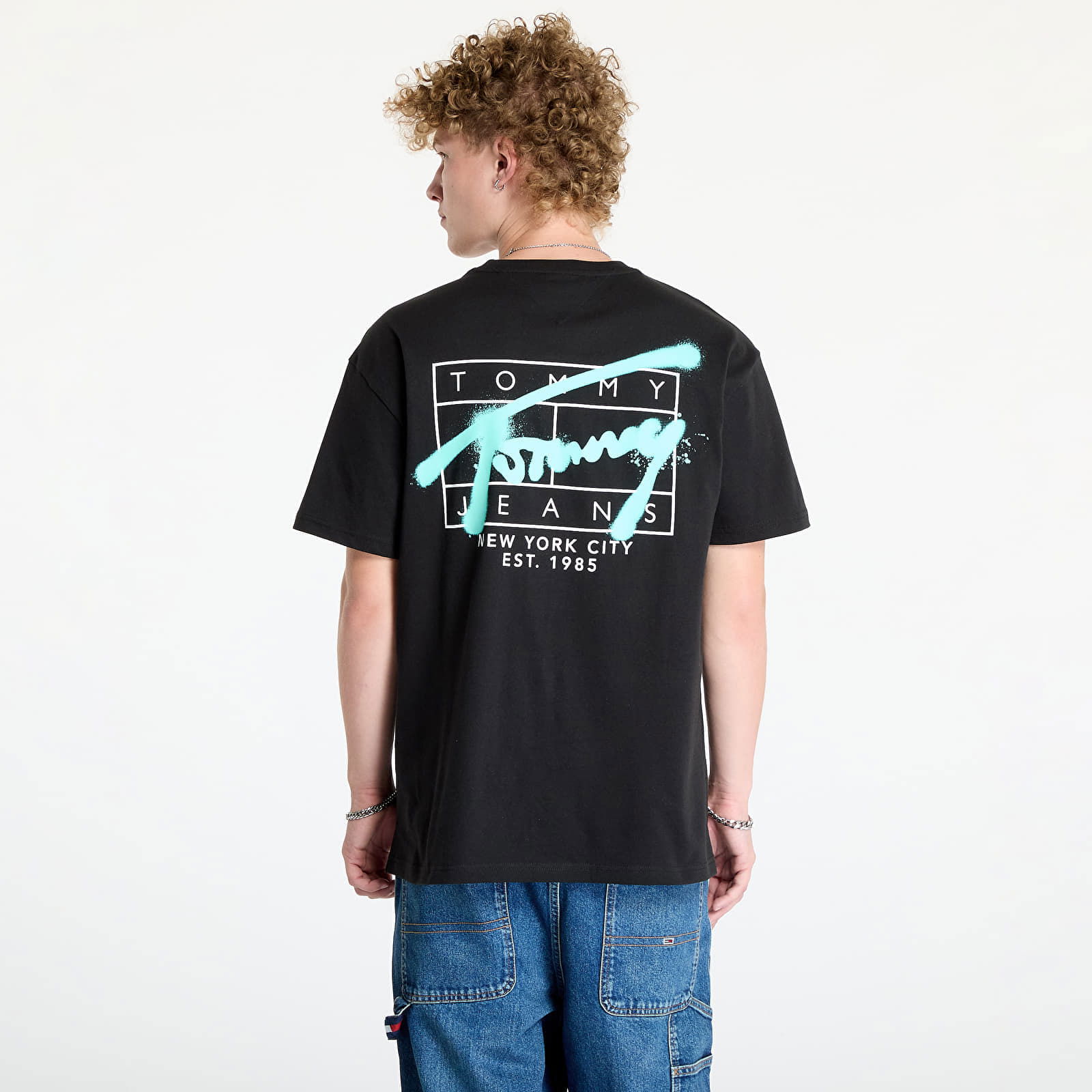 Regular Short-Sleeve Spray Tee Black