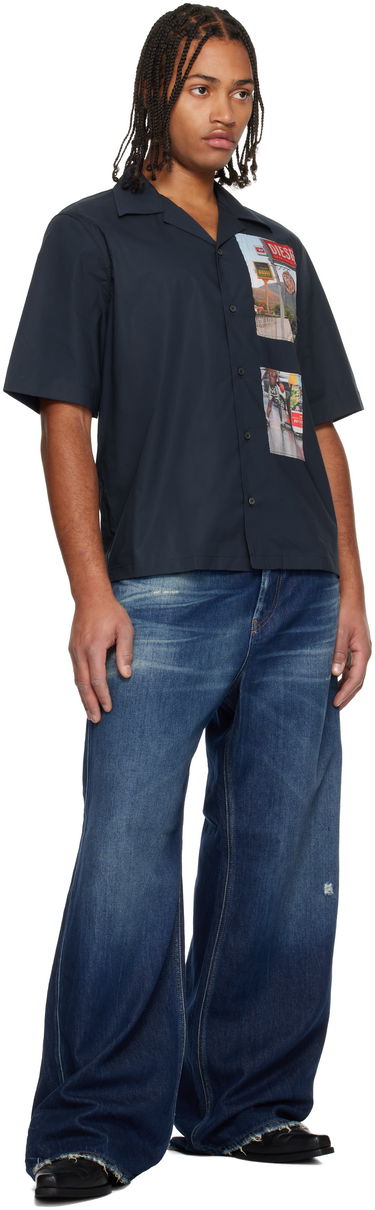 Košeľa Diesel Short Sleeve Camp-Collar Shirt with Photo Appliqués Navy | A19522-0AJFY-81E, 3
