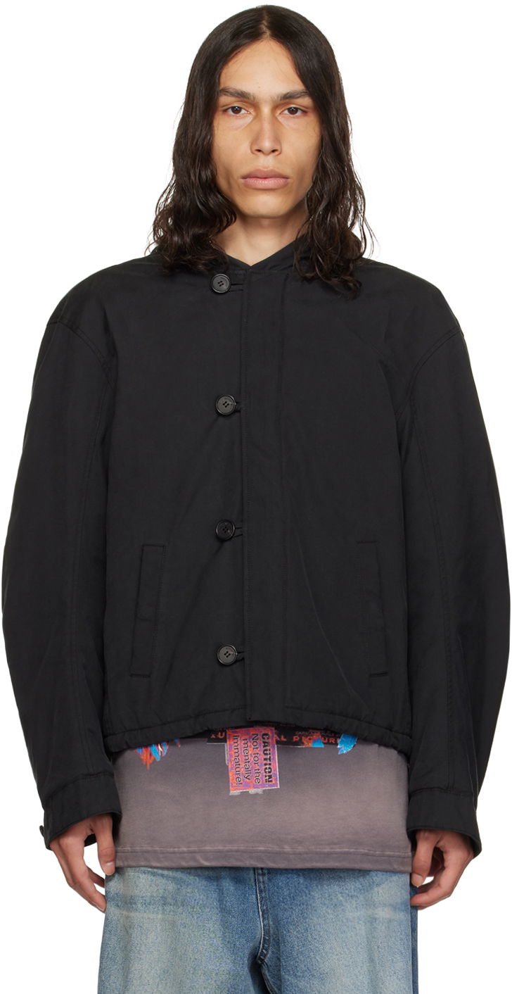 Bomber bunda We11done Sortie Buttoned Neckline Jacket Čierna | WD-JK3-23-052-U-BK, 0