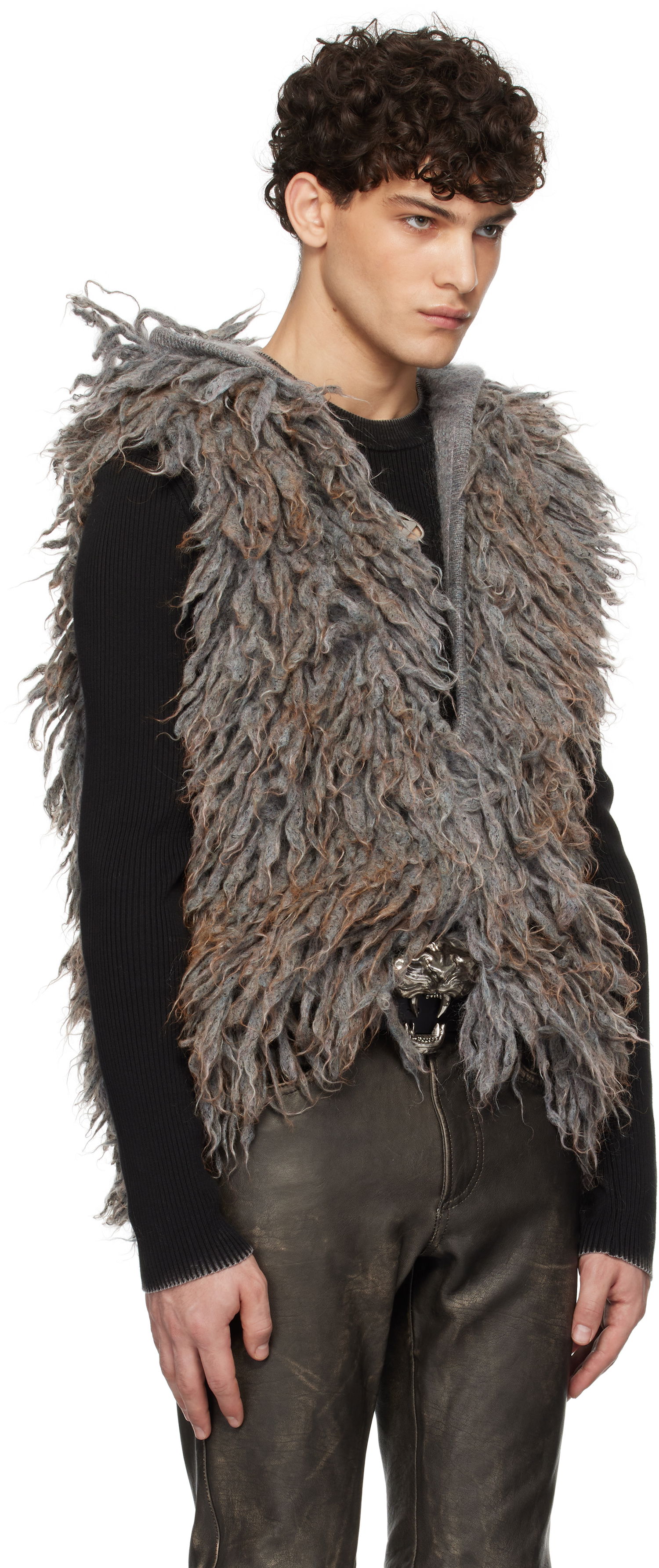 Vesta Diesel Furry Knit Vest Šedá | A17039-0DBDJ-96X, 1
