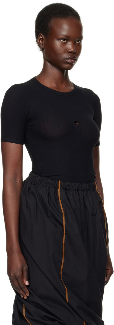 Tričko Baserange Heart Cutout Ribbed T-Shirt Čierna | TOHS-RB-000, 1