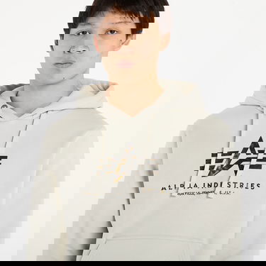 Mikina Alpha Industries Basic Hoodie Effect Print Béžová | 178312EP-10, 4