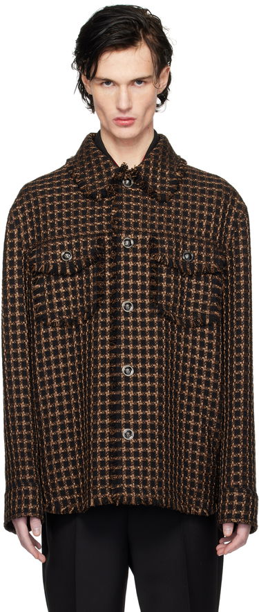 Bunda Versace Tweed Overshirt Jacket Hnedá | 1017402_1A12329, 0