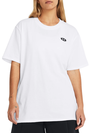 Tričko Under Armour Heavyweight Embroidered Patch Boyfriend Oversized Biela | 1383045-100, 0
