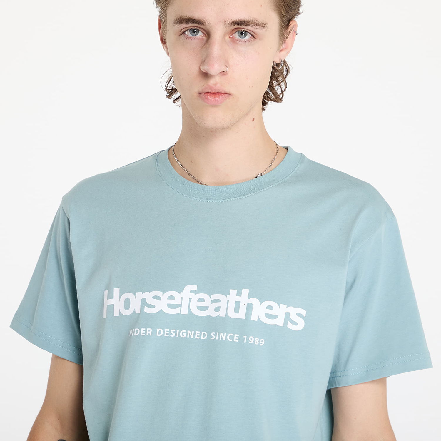 Tričko Horsefeathers Quarter T-Shirt Blue Haze M Modrá | SM1178Y, 1