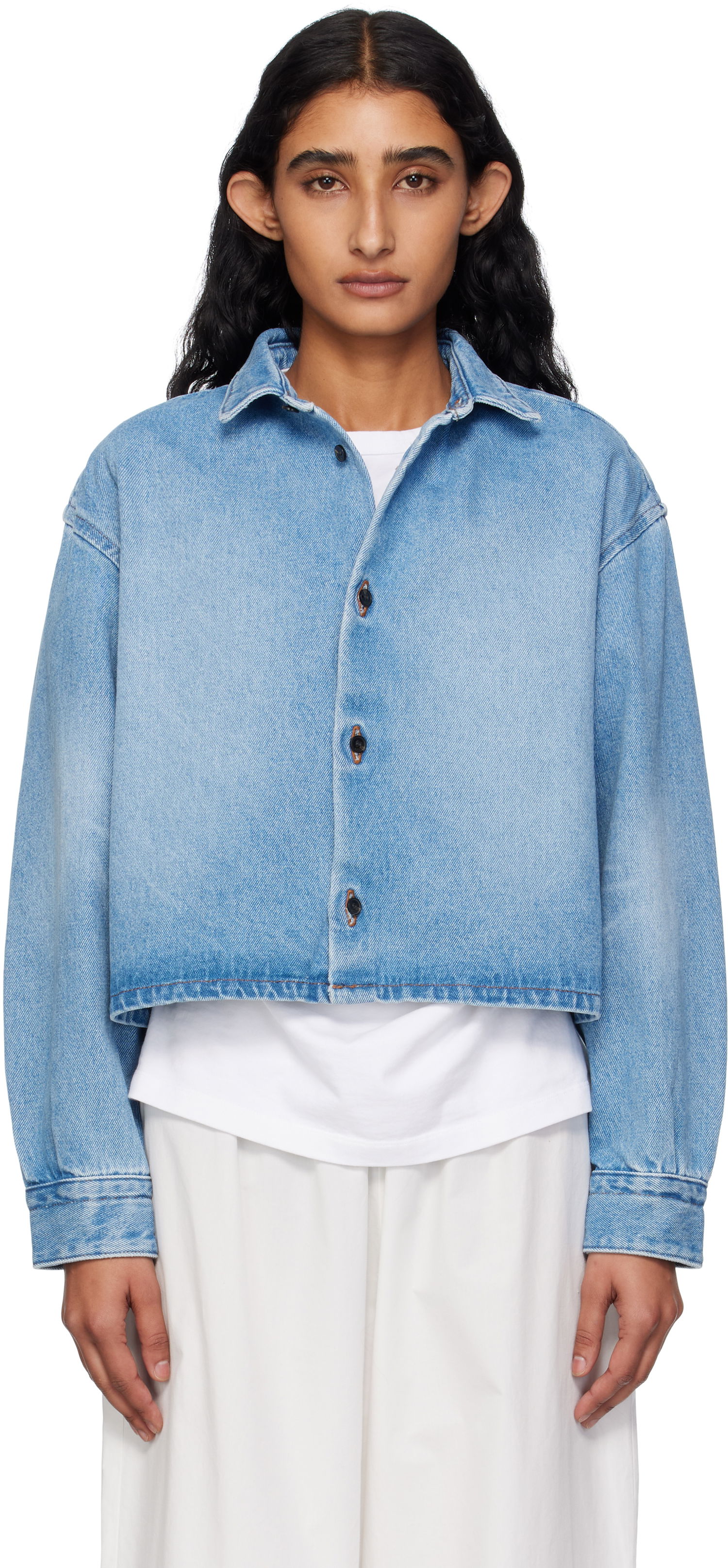 Košeľa A.P.C. A.P.C. Sam Cropped Denim Shirt Modrá | COHIC-F32022, 0