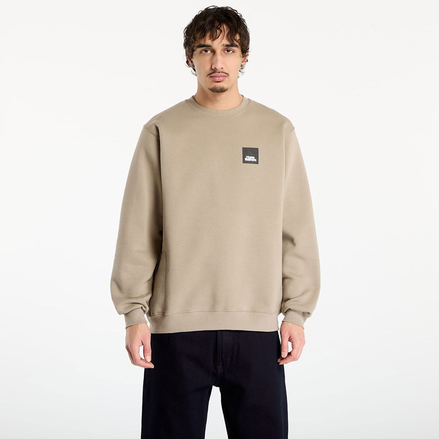 Mikina Horsefeathers Dunk Crewneck Sweatshirt with Patch Logo Béžová | SM1225U, 0
