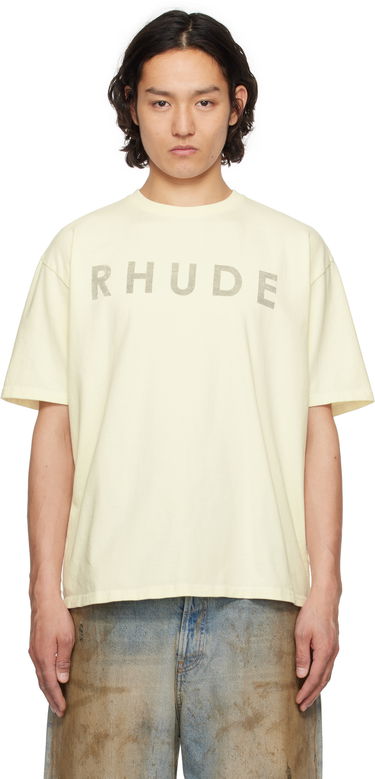 Tričko Rhude Rhude Distressed Logo T-Shirt Žltá | RHSS25TT23012, 0