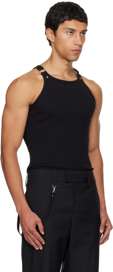 Tielko Courrèges Courrèges Buckle 90's Rib Tank Top Čierna | 325JDE139JS0194, 1