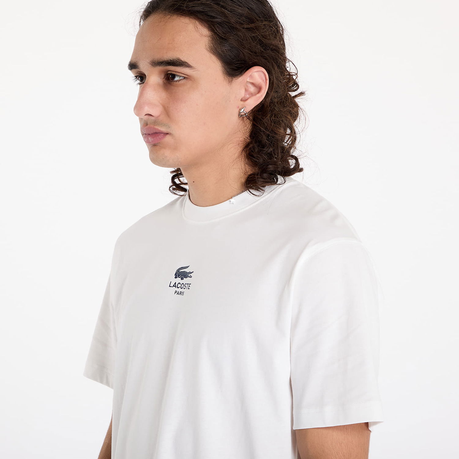 Tričko Lacoste T-shirt Signature Print Cotton T-shirt Flour M Biela | TH2739 70V, 1