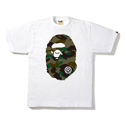 Tričko BAPE Bathing Ape Camouflage Ape Head T-Shirt Biela | BAPE-SS18-008