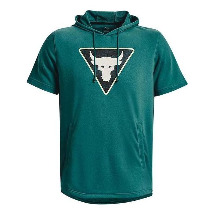Mikina Under Armour Project Rock Men's Terry Short Sleeve Hoodie Zelené | 1378019-722, 0
