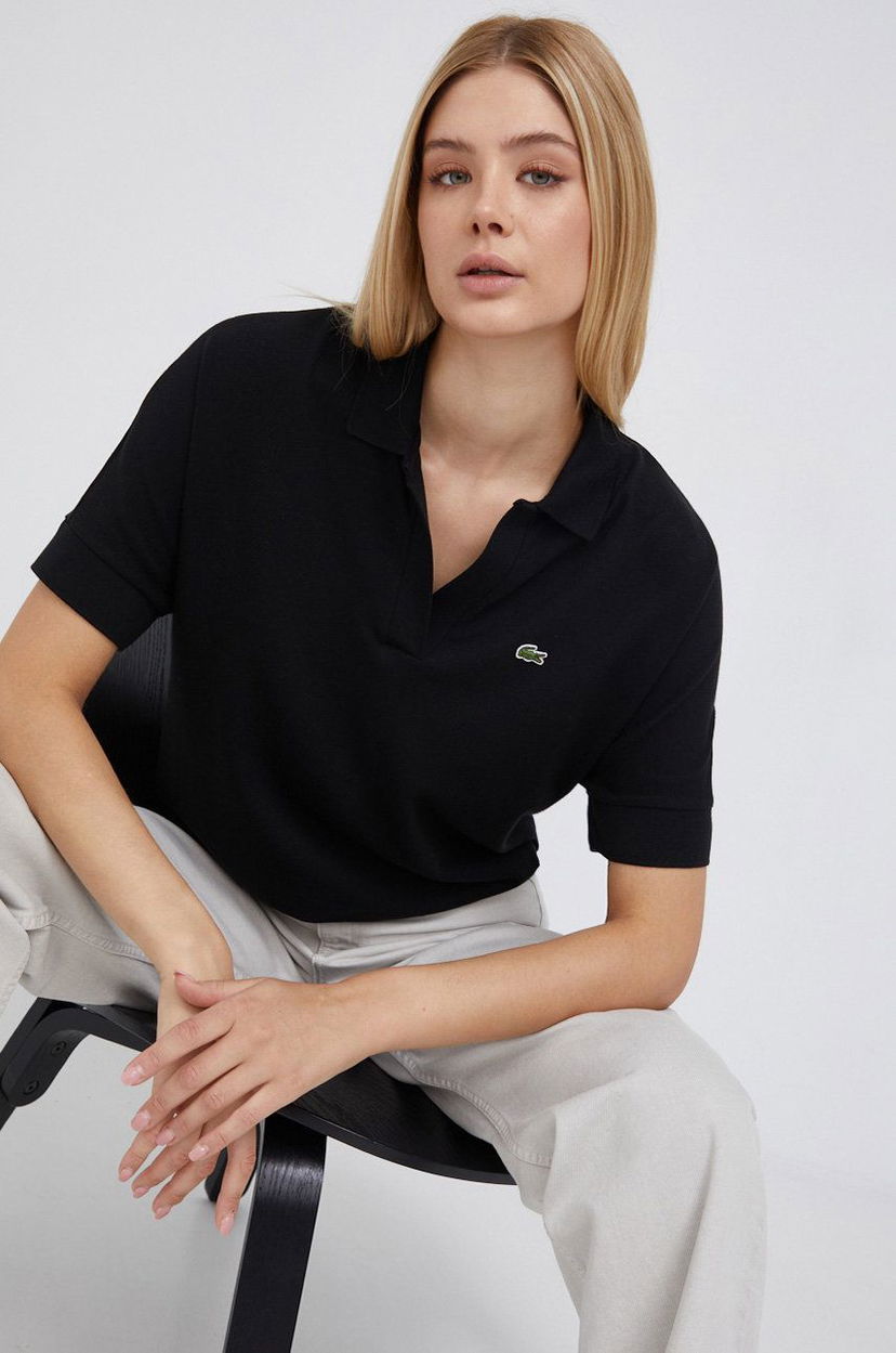 Polo tričko Lacoste Polo Shirt With Collar Čierna | PF0504