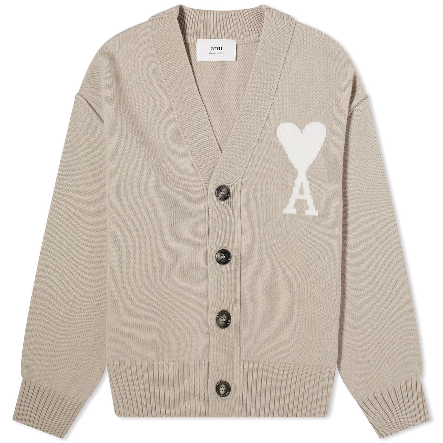 Sveter AMI Paris Off White Big ADC Cardigan Béžová | UKC006-018-713, 0