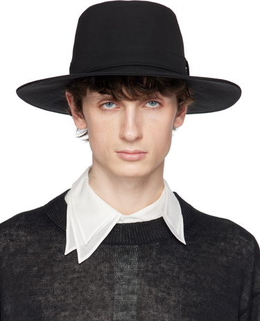 Klobúk Yohji Yamamoto Yohji Yamamoto Wool Gabardine Wide Brim Hat Čierna | HP-H08-100, 0