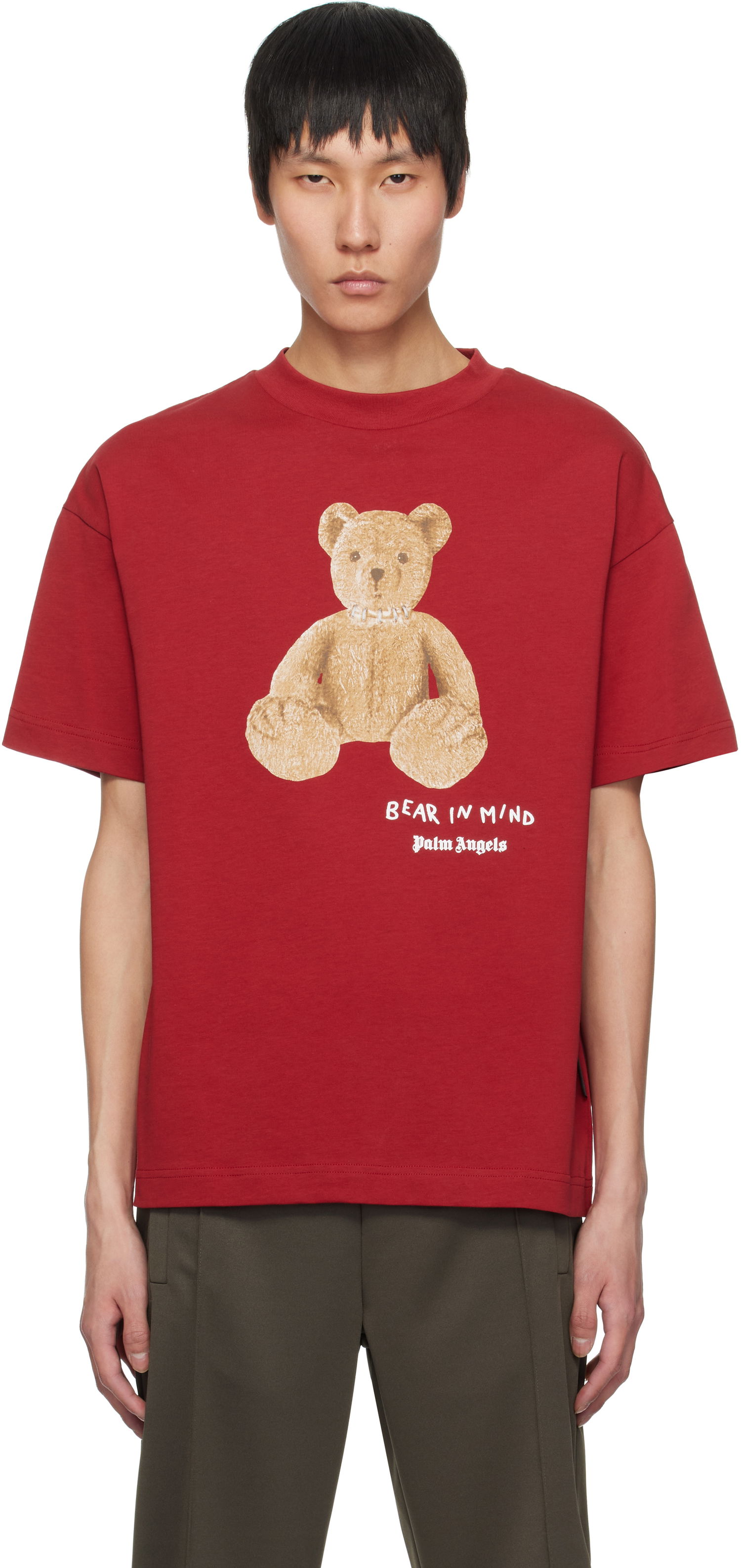 Tričko Palm Angels Palm Angels 'Bear in Mind' T-Shirt Červená | PMAA001S25JER0052560, 0