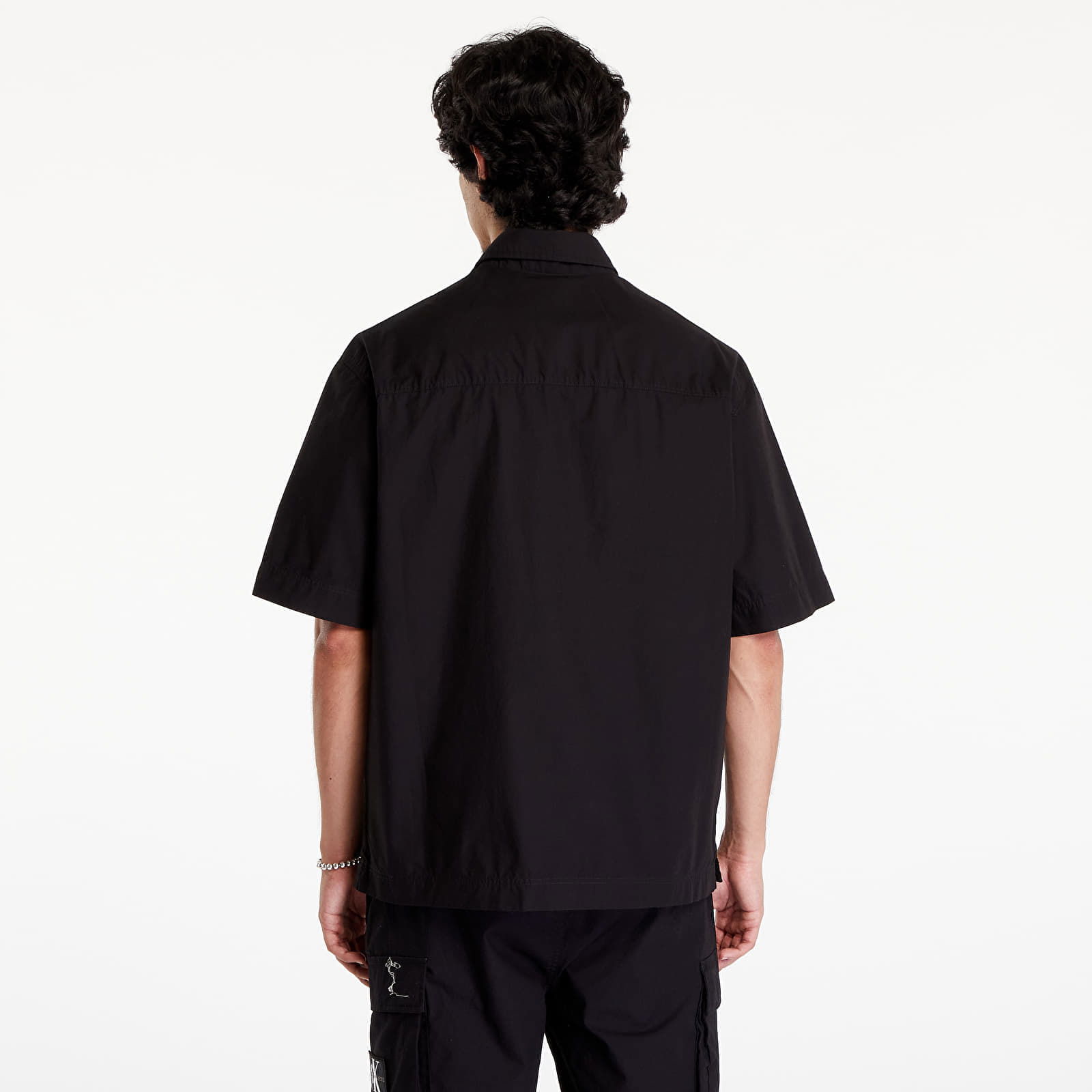 Cotton Poplin Utility Shirt Black